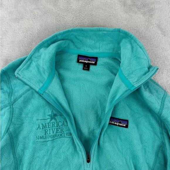 Patagonia Blue Fleece Quarter Zip Sweater - Women’s Size Small - 25420 - Picture 8 of 14